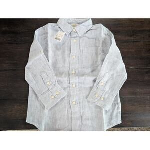 J Crew Crewcuts Boys' long-sleeve Royal Blue White Lineshirt Size 3 NWT